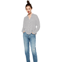 Zara OVERSIZED SHIRT White Navy