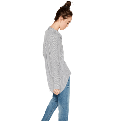 Zara OVERSIZED SHIRT White Navy