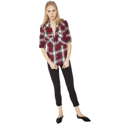 Zara V-NECK CHECK SHIRT