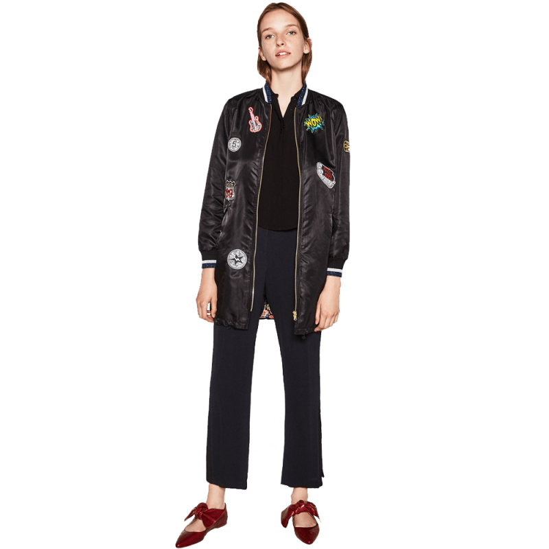 Zara BOMBER JACKET WITH PATCHES